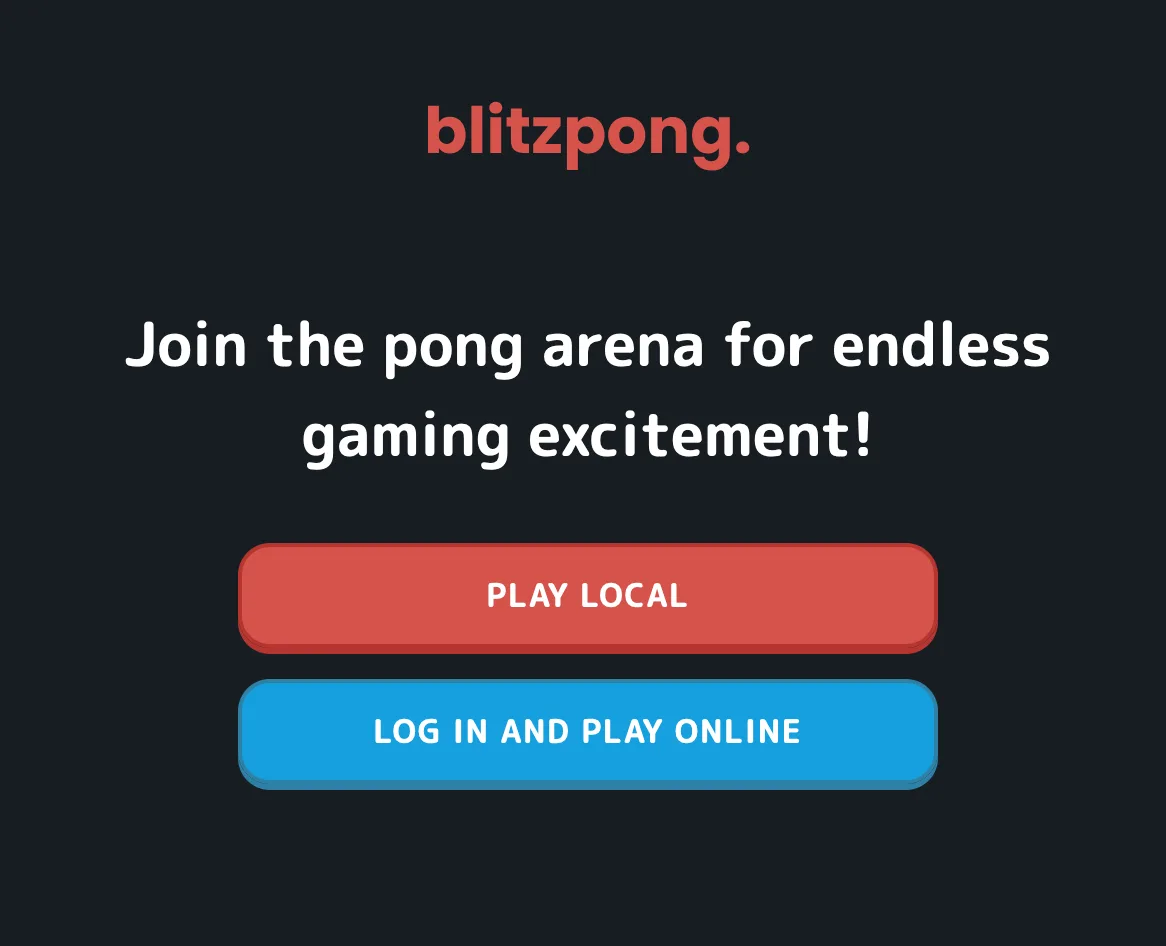 BlitzPong game screen